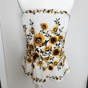 NWOT White House Black Market Sunflower Bustier sz 14